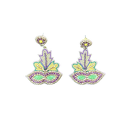 Mardi Gras Beaded Masks Earrings EA21126