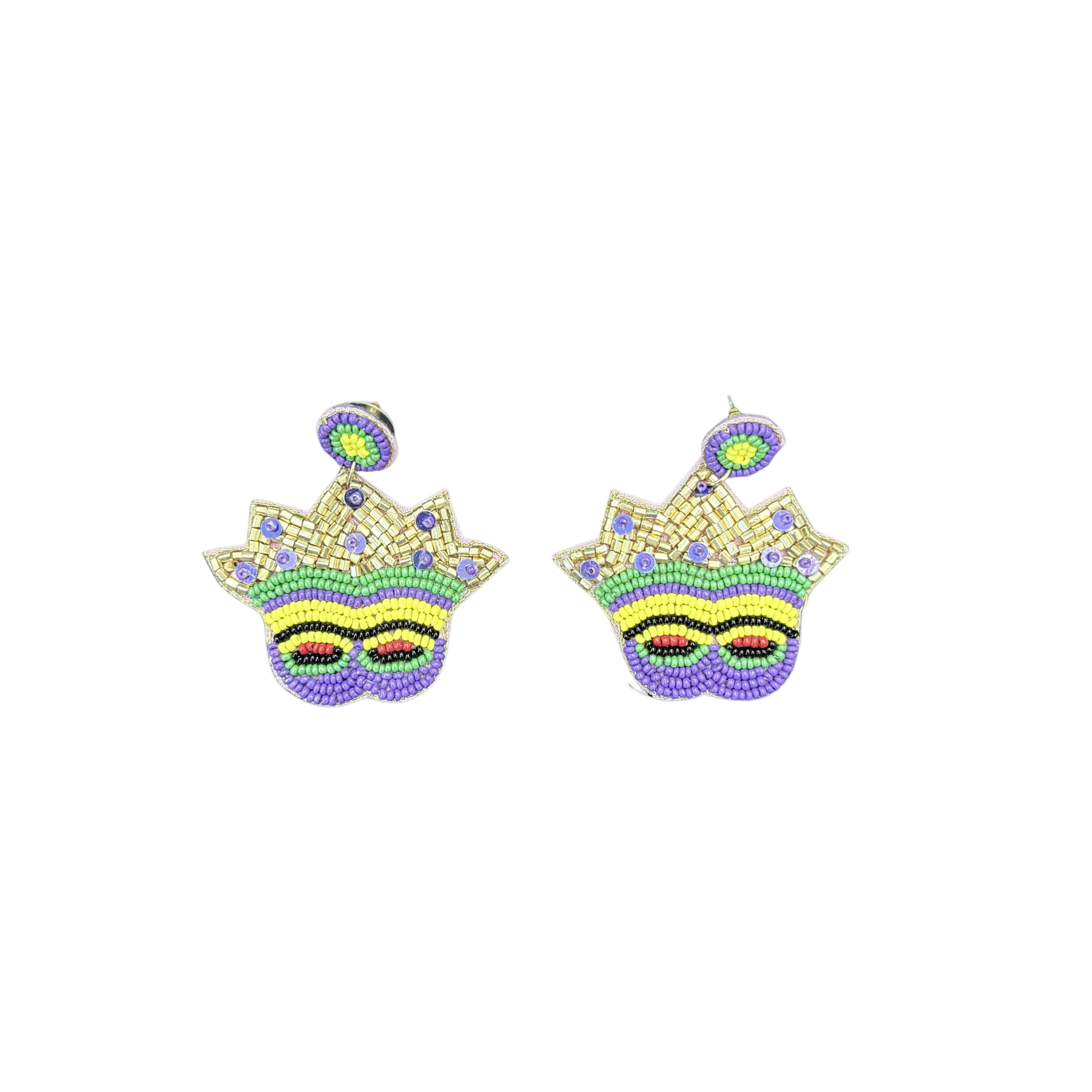 Mardi Gras Crown Masks Earrings EA21010