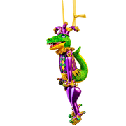 Mardi Gras Jester Gator Ornament T129