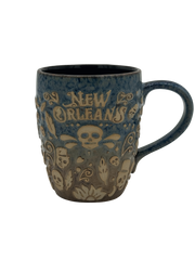 New Orleans Skull Pottery Mug