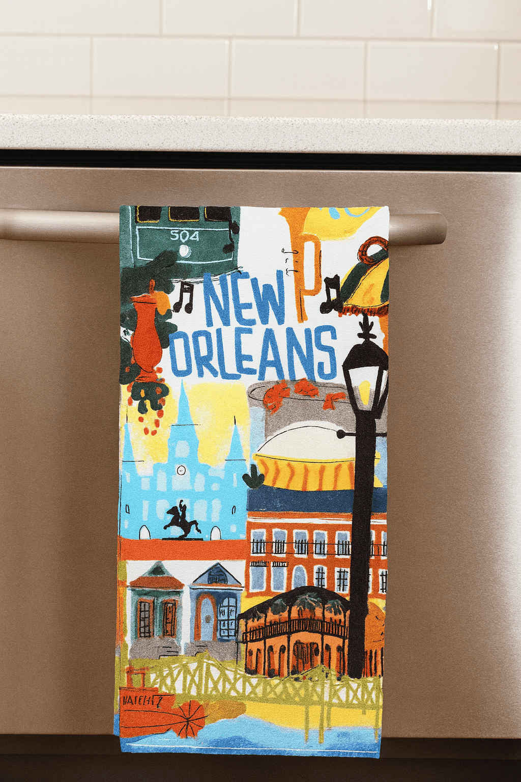 NOLA Collage Tea Towel