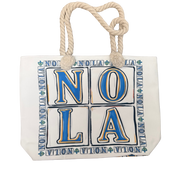 NOLA Rope Handle Tote Bag – New Orleans Souvenir Beach & Travel Bag