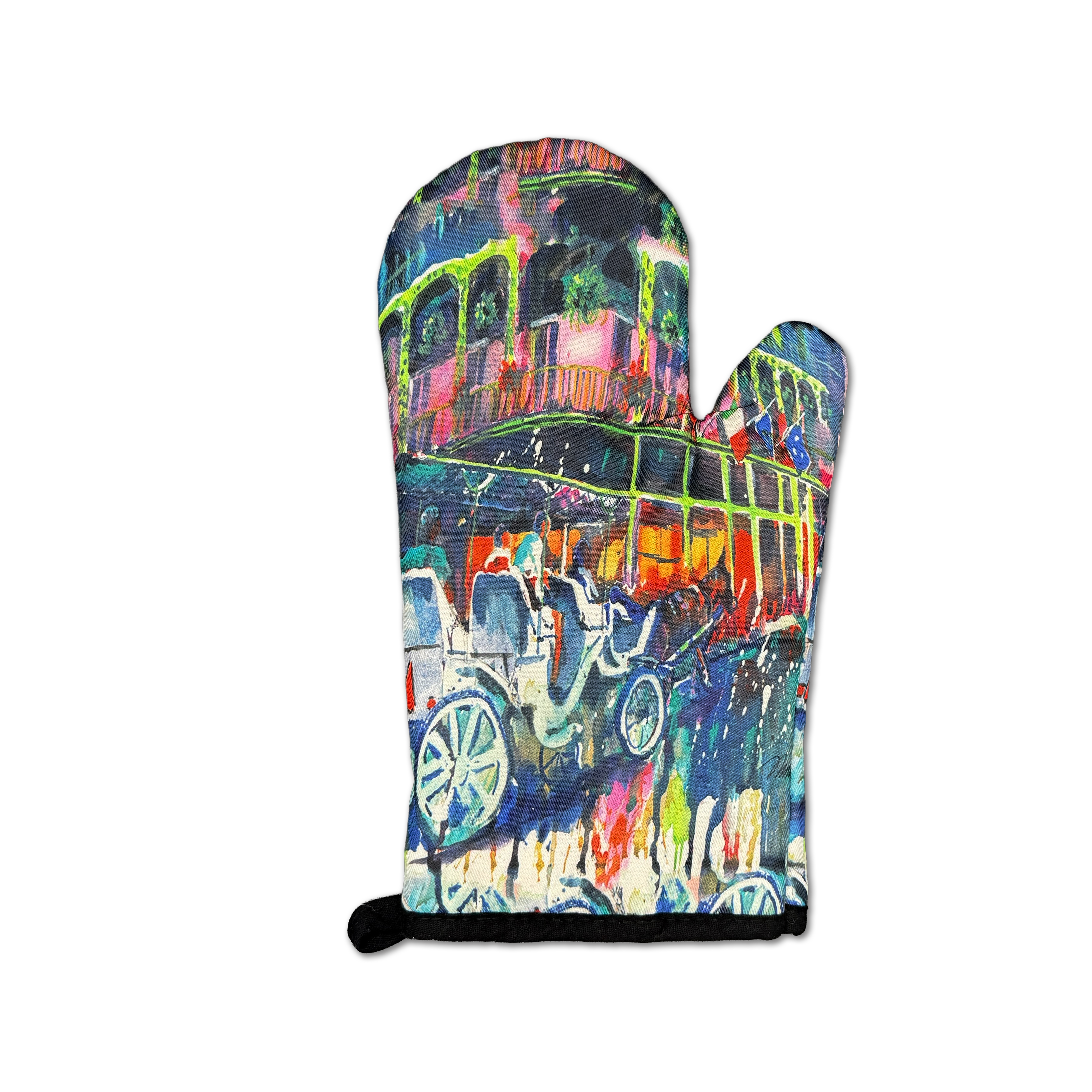 Horse and Buggy Cotton Oven Mitt
