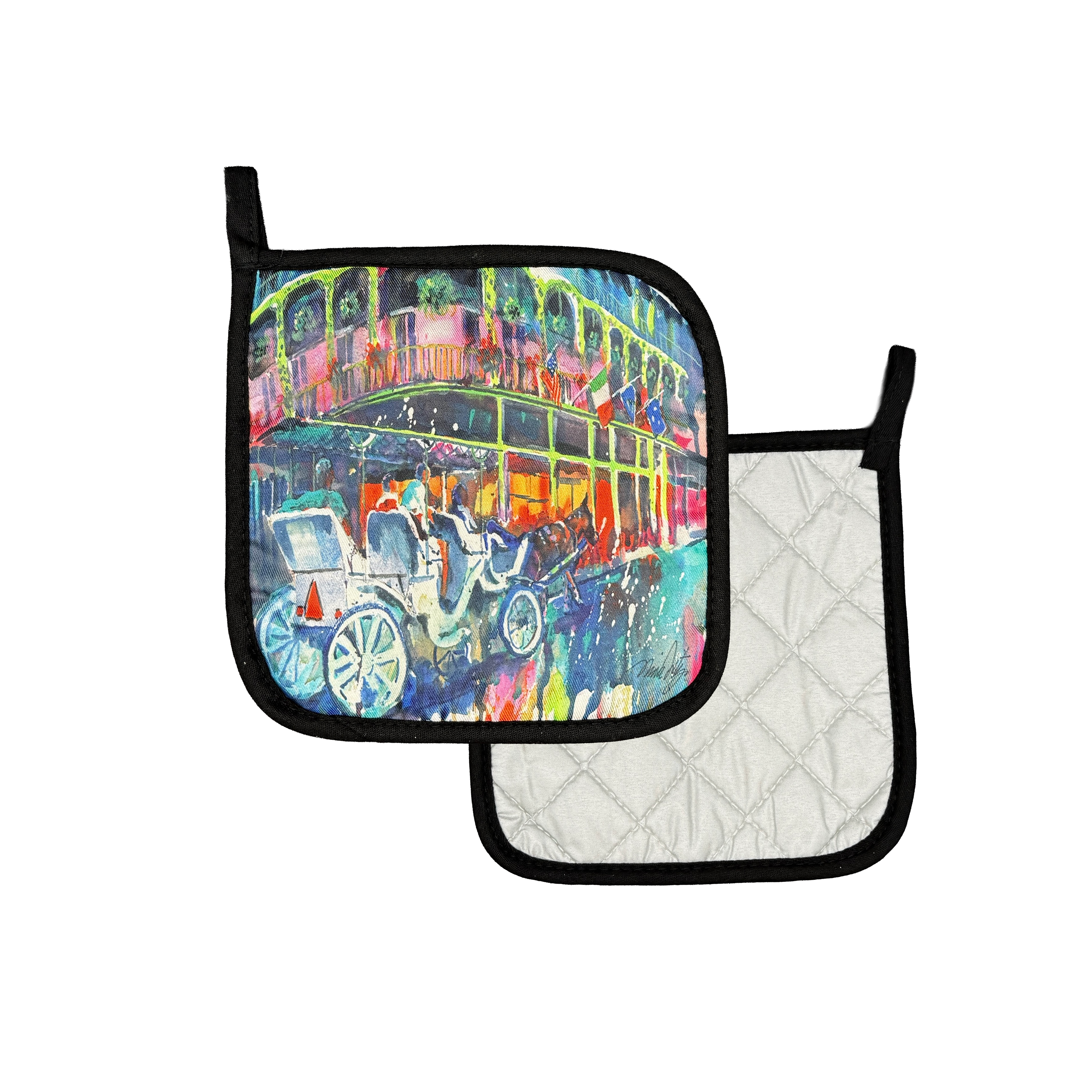 Horse and Buggy Art Print Pot Holder
