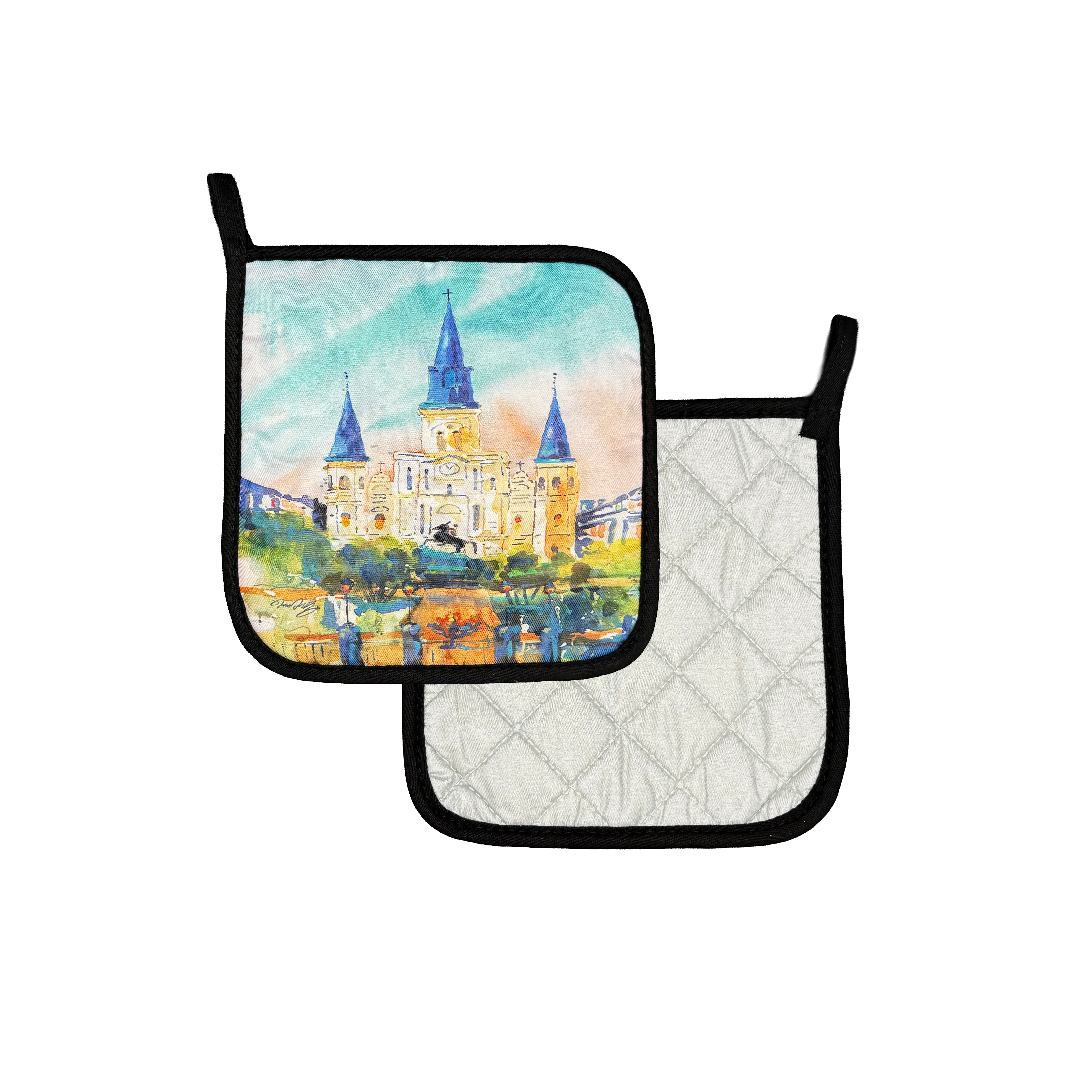 St. Louis Cathedral Pot Holder – Artwork by Nina Fritz