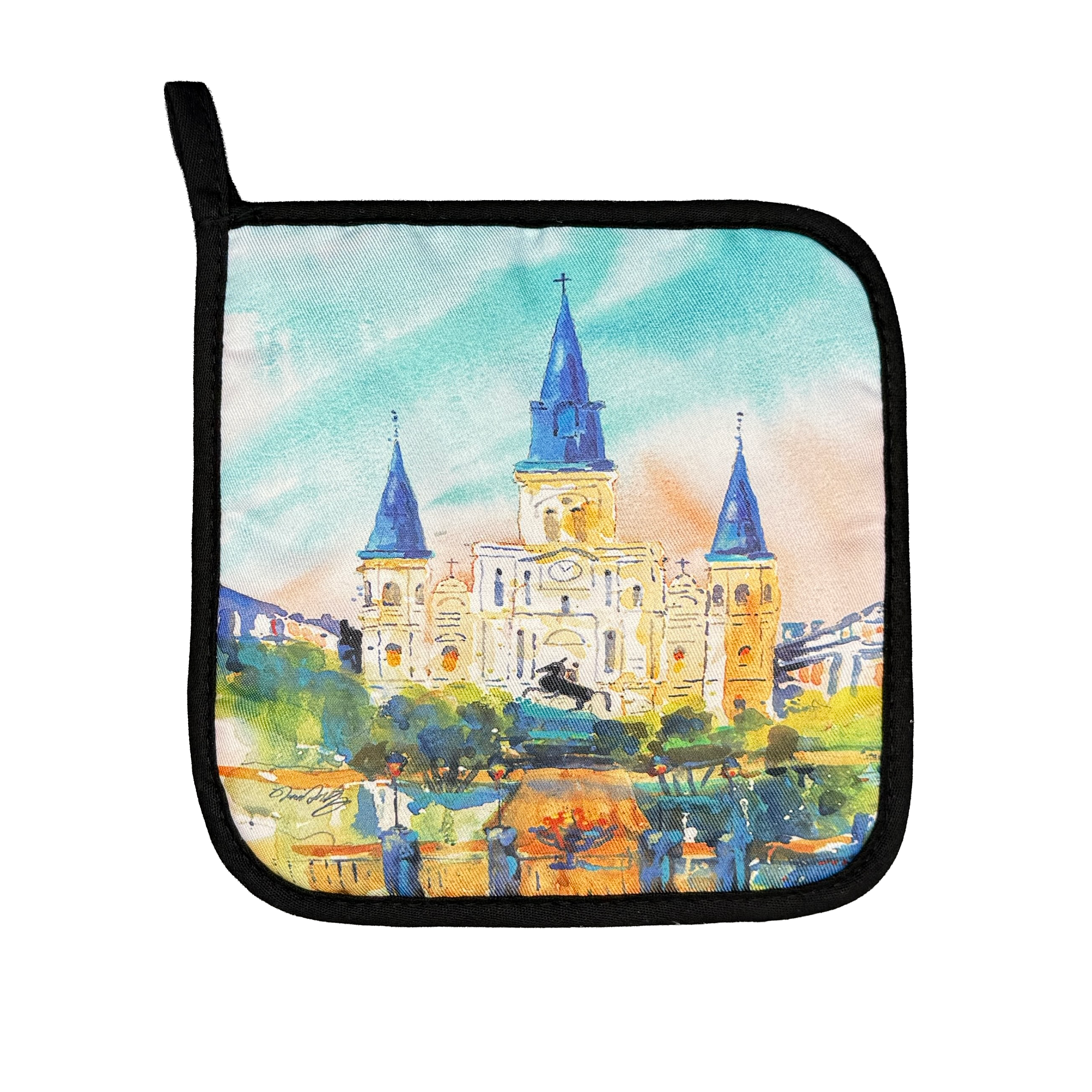 St. Louis Cathedral Pot Holder – Artwork by Nina Fritz