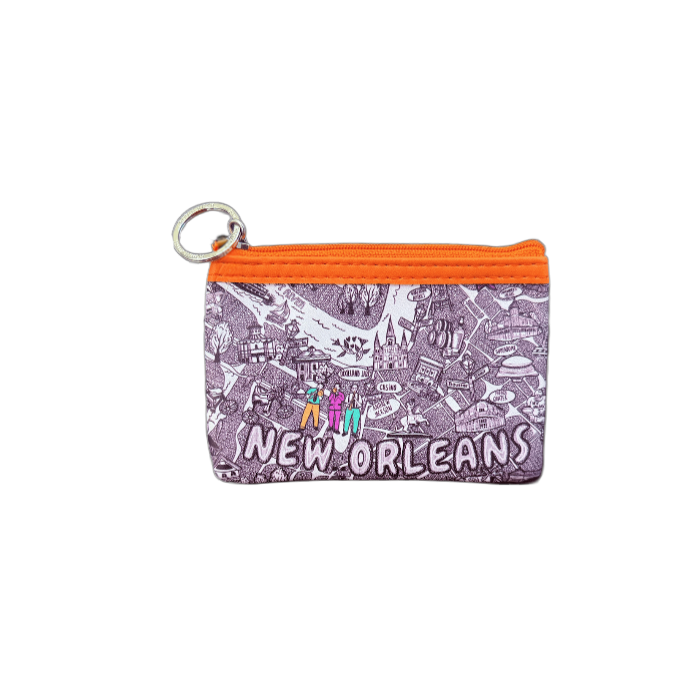 New Orleans Map Coin Purse and Keyring