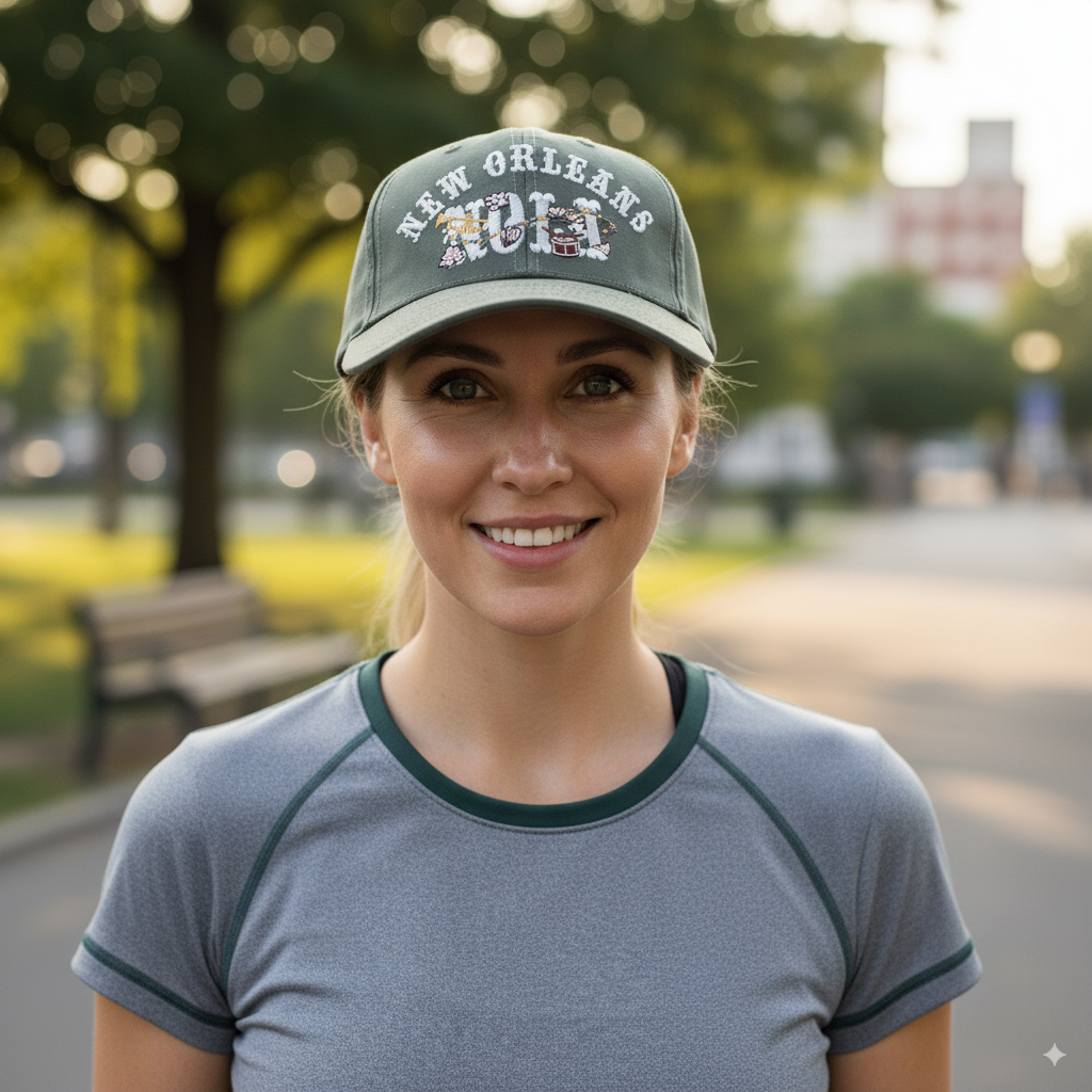 New Orleans Floral Green Cap