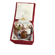 New Orleans Jazz Band Glass Ornament in Red Velvet Box (OR5)