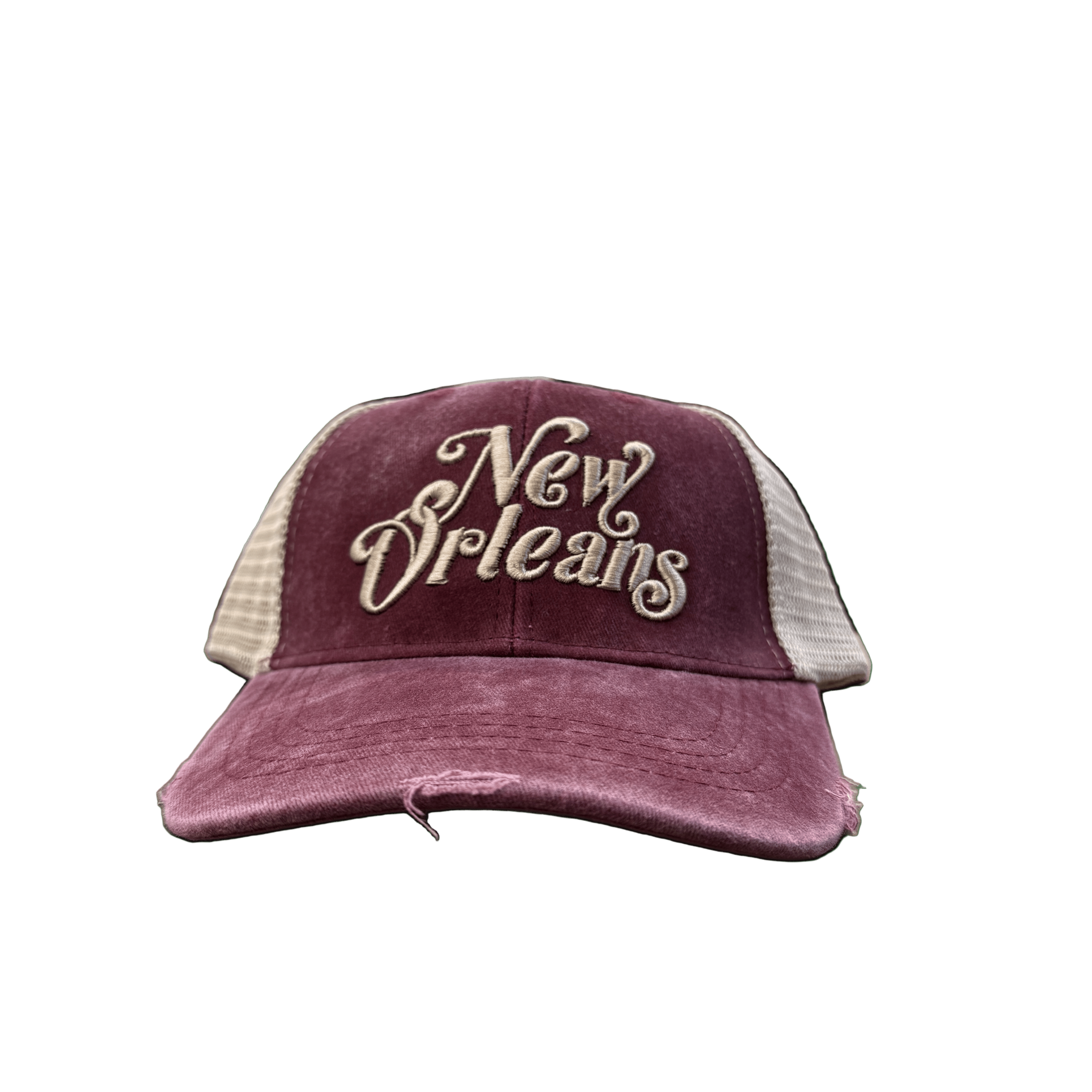 New Orleans Script Cap - Cranberry