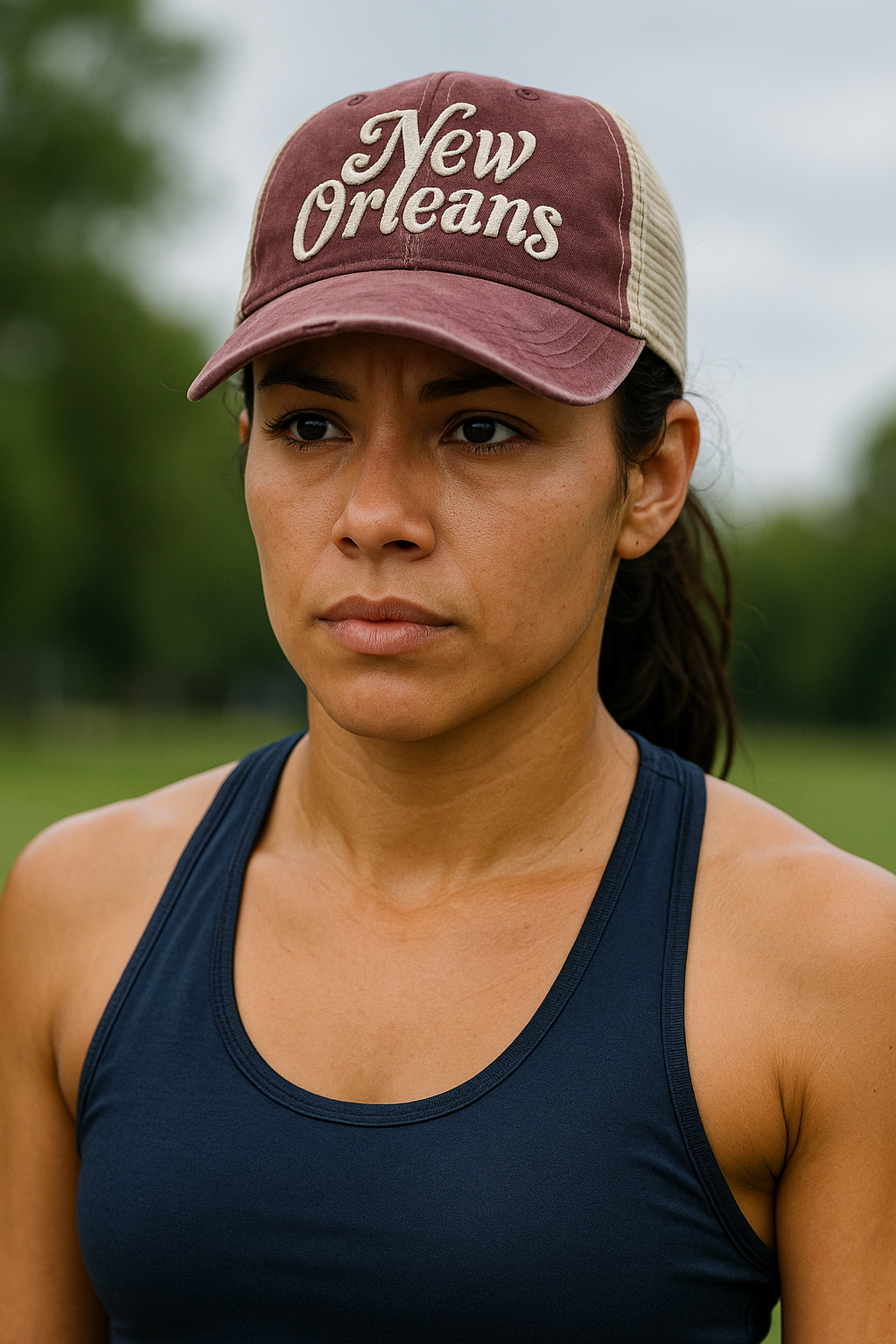 New Orleans Script Cap - Cranberry