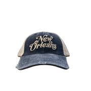 New Orleans Script Cap - Navy