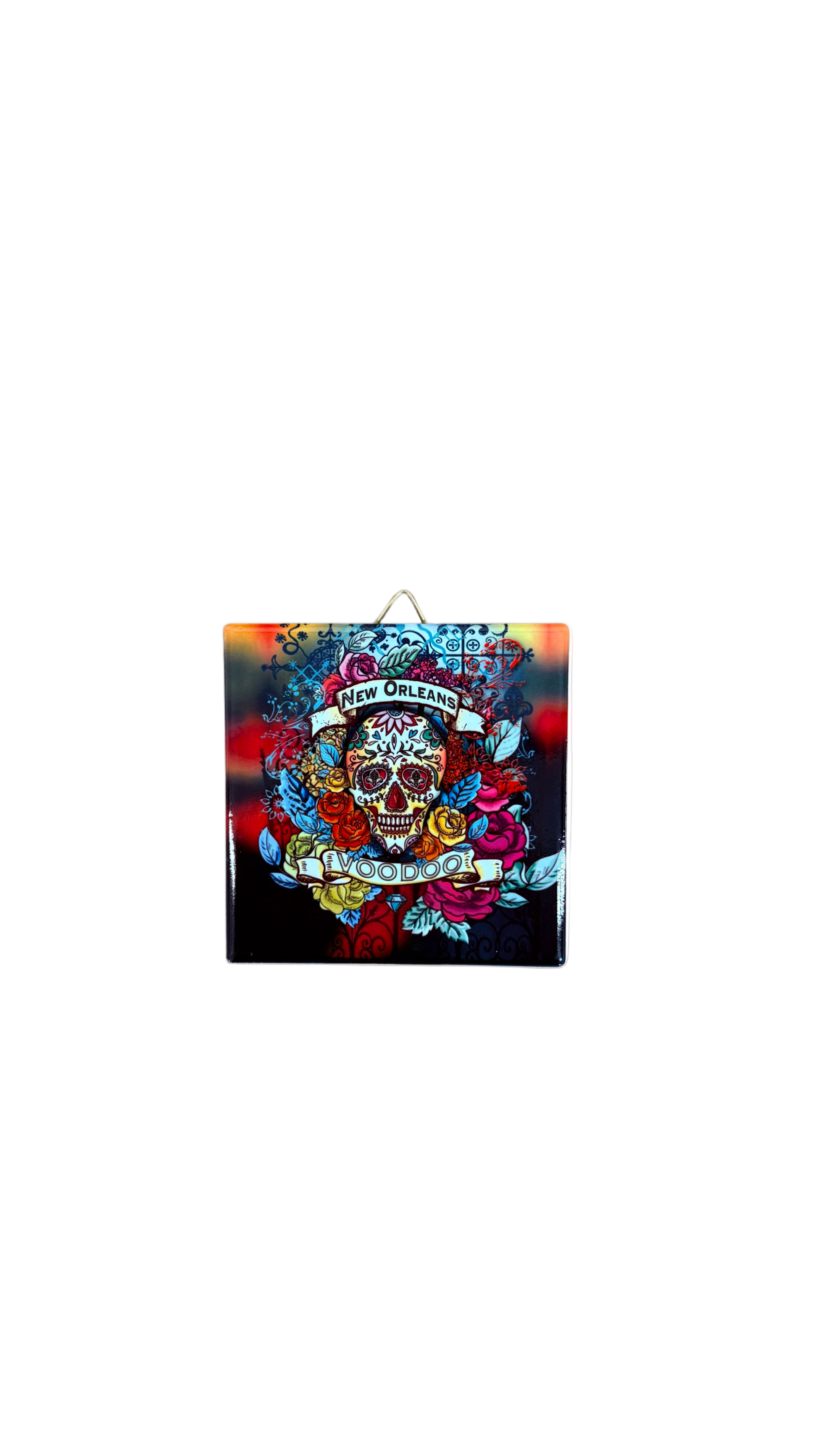 New Orleans Voodoo Skull Ceremic Tile/Coaster