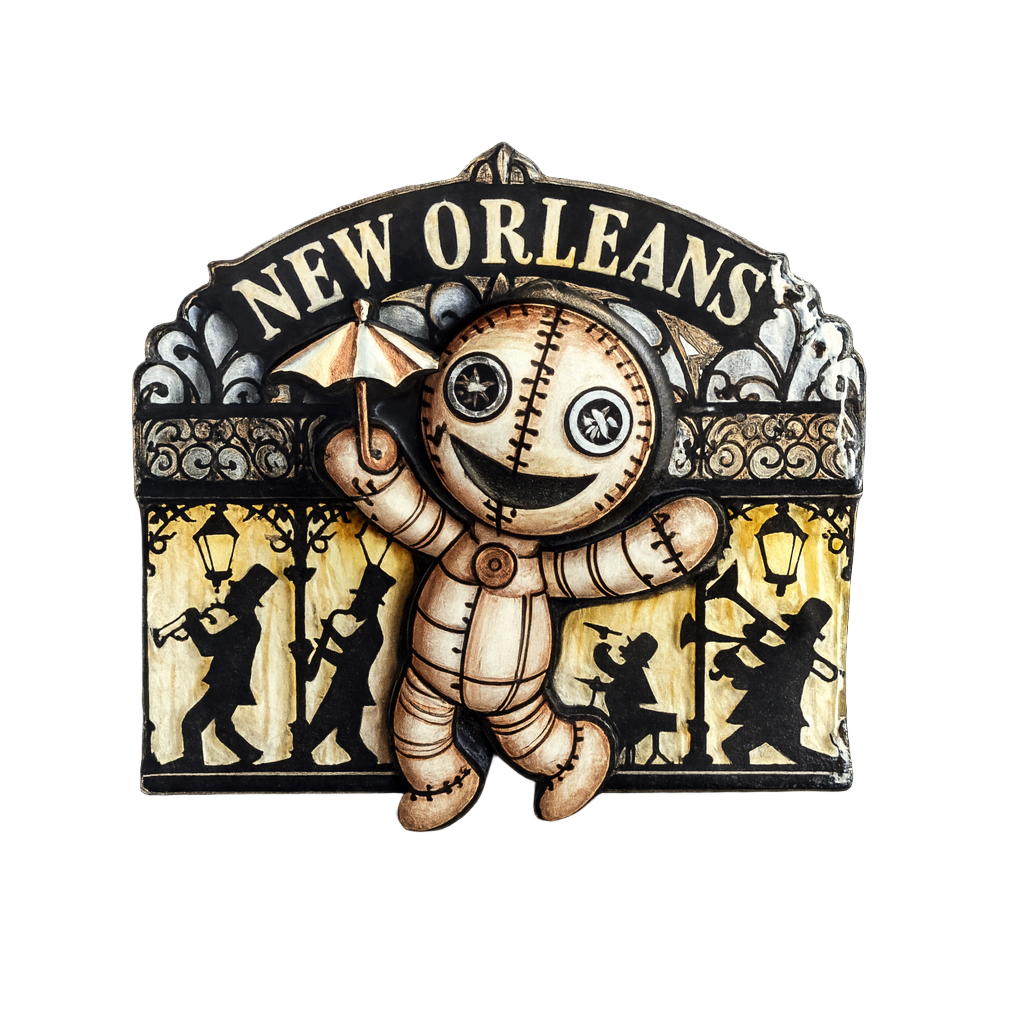 New Orleans Dancing Voodoo Doll 3-D Magnet