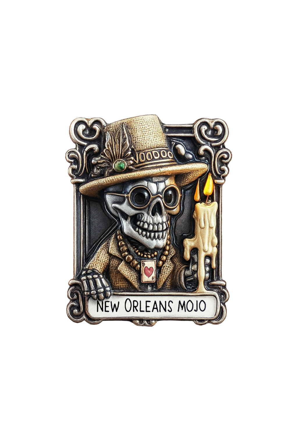 New Orleans Mojo 3-D Voodoo Skeleton Magnet