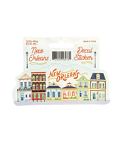 Sticker featuring a colorful row of classic New Orleans shotgun houses with the text “New Orleans” in bold script above.