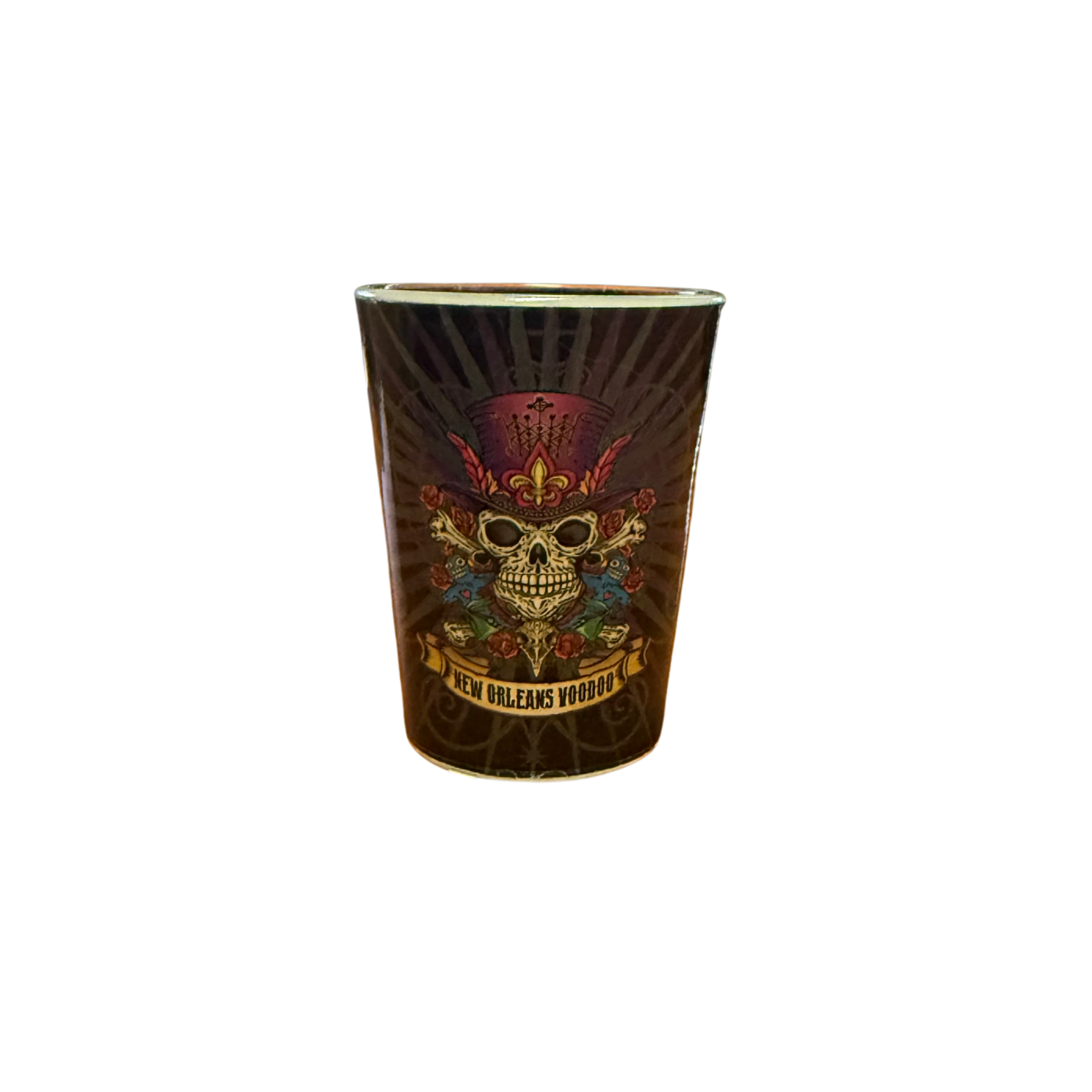 New Orleans Voodoo Skull with Hat Shot Glass