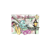 Pastel Postcard New Orleans Magnet