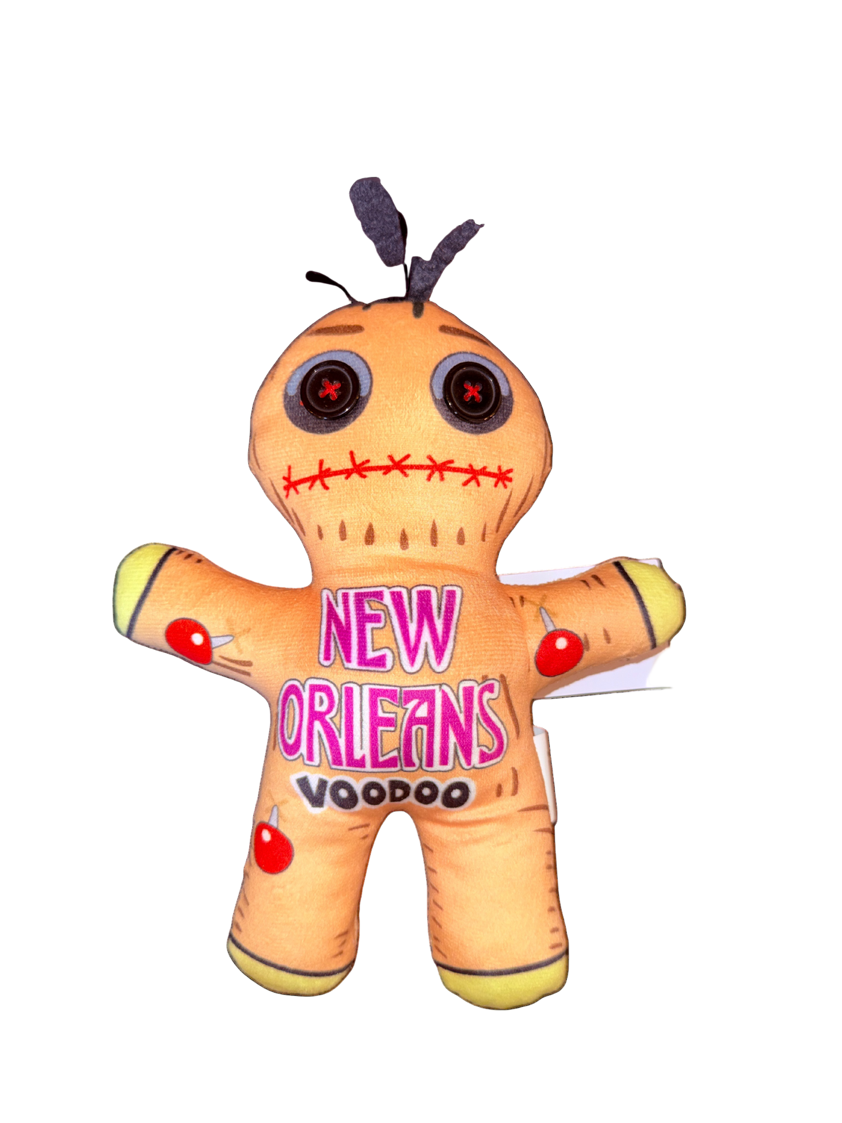 Plush Voodoo Doll with Button Eyes