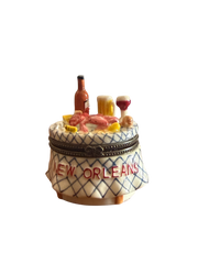 New Orleans Seafood Table Porcelain Trinket Box