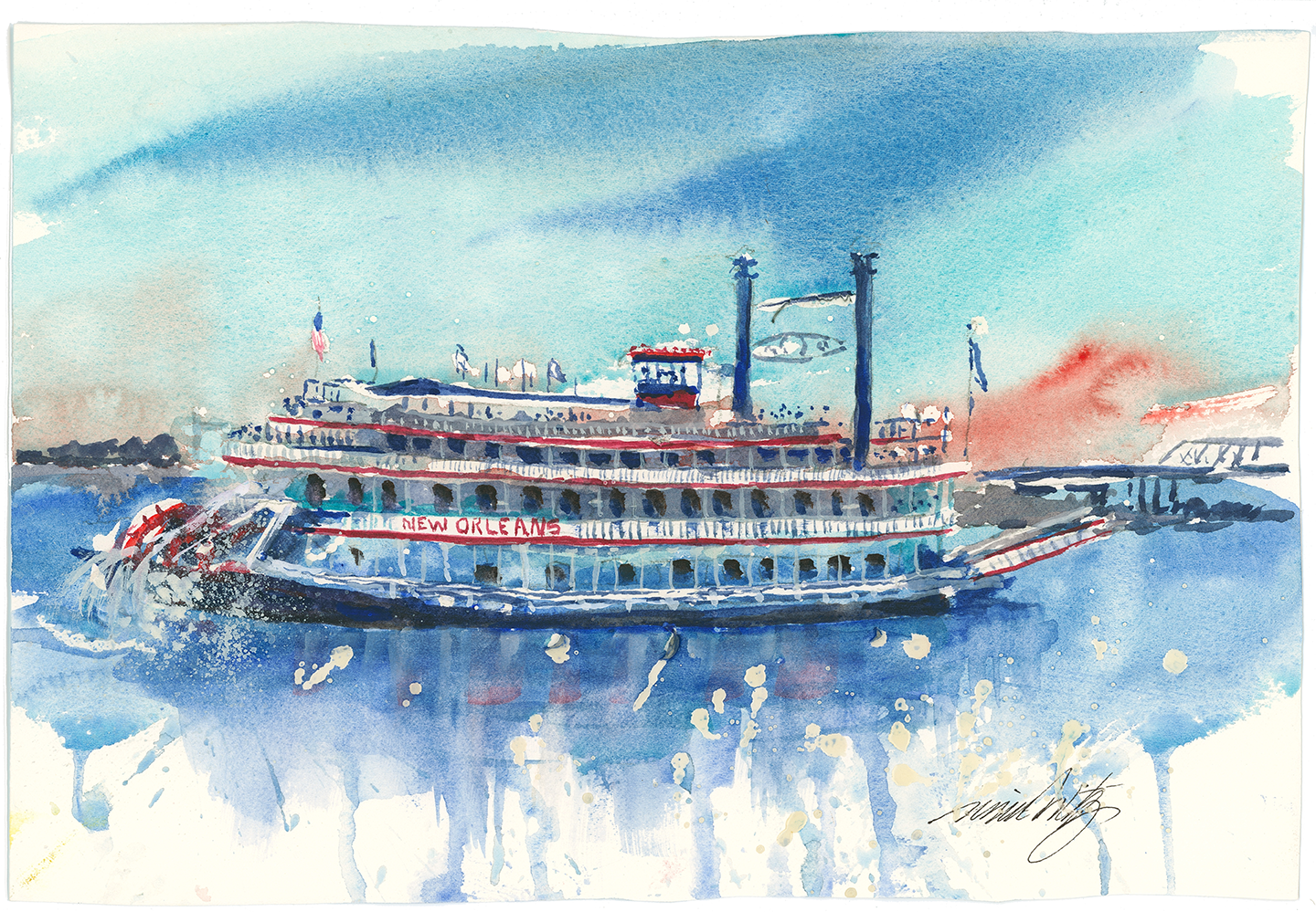 Riverboat New Orleans Giclée Art Print by Nina Fritz
