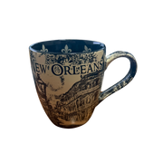New Orleans French Quarter Street Scene Harbor Mug with Fleur-de-Lis Interior