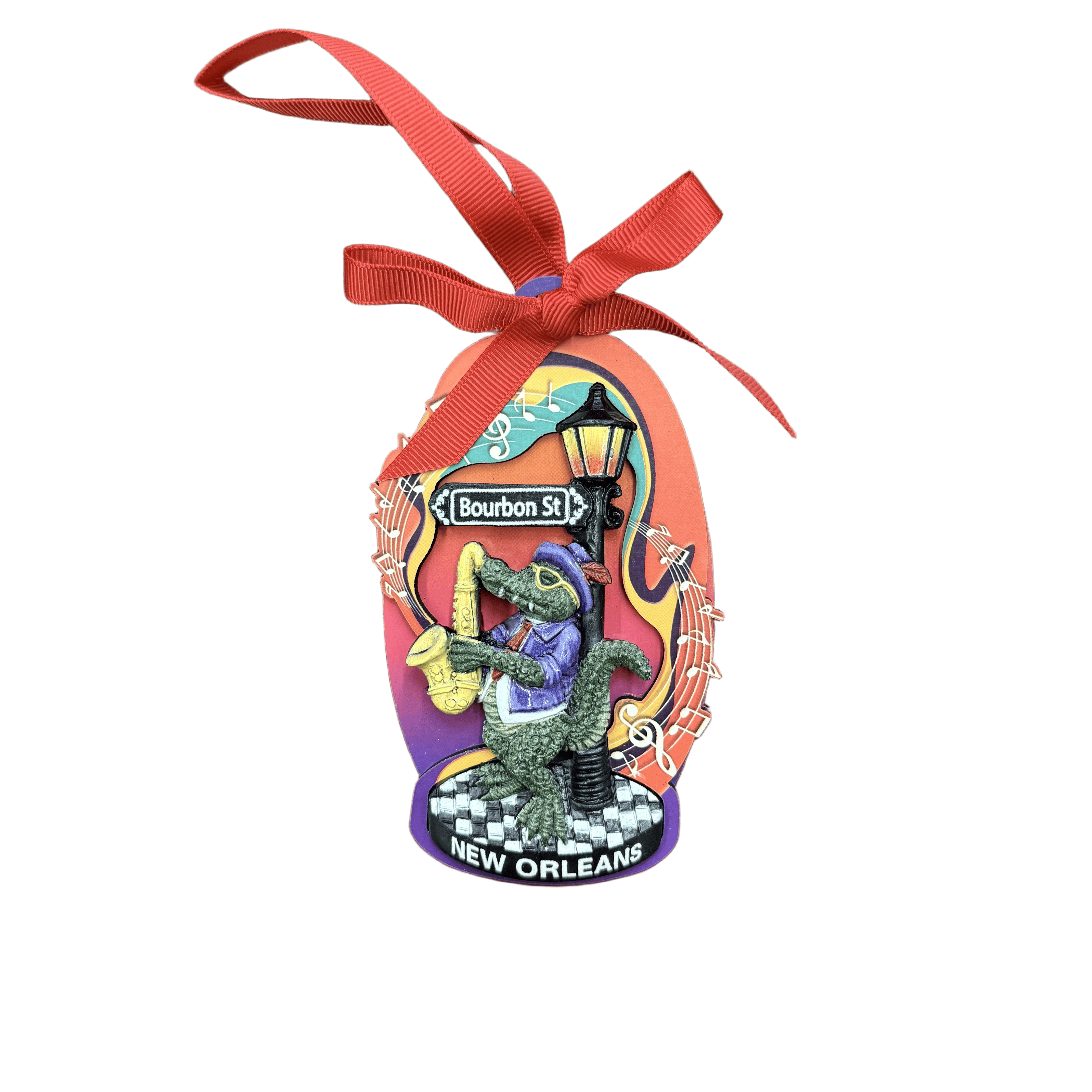 Saxophone Alligator Bourbon Street 3-D Ornament