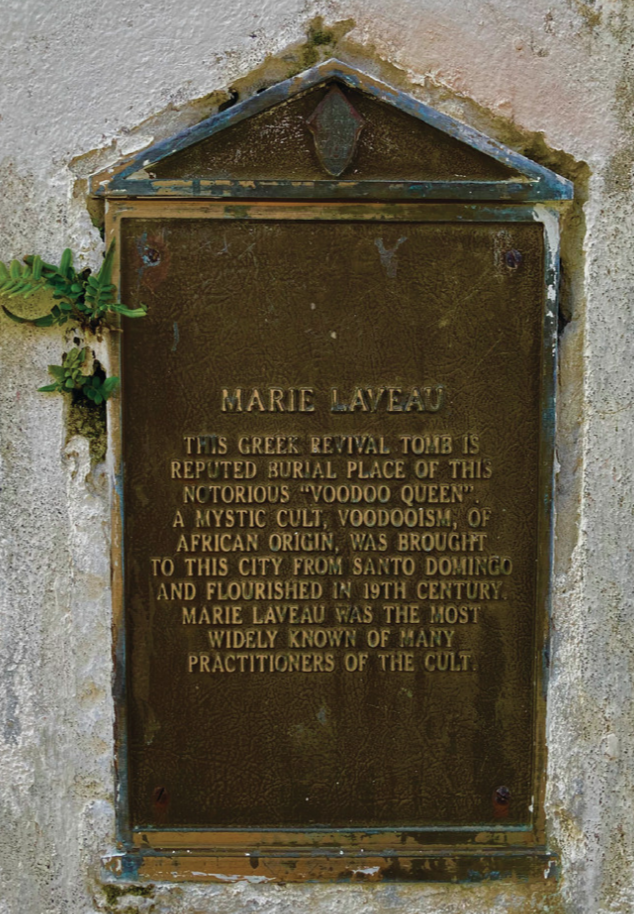 Tomb Plaque of Marie Laveau – 4x6" Matted Photograph (Signed Mat)