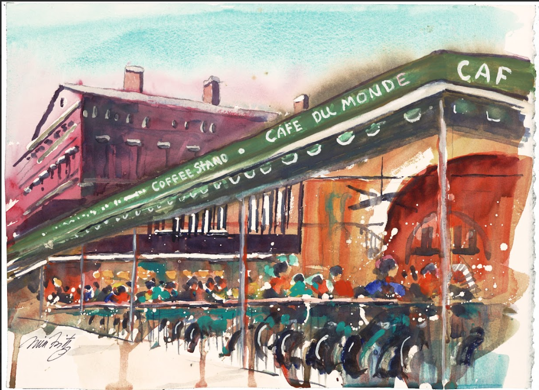 Café du Monde Giclée Art Print by Nina Fritz