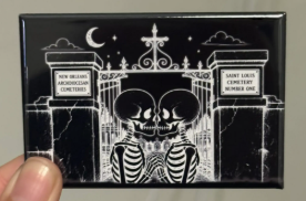 Black Gothic Skeletons Against Gate Magnet