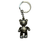 Silver Metallic I Love New Orleans Teddy Bear Keychain