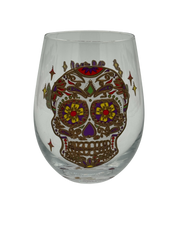 New Orleans Skull Stemless Wine Glass