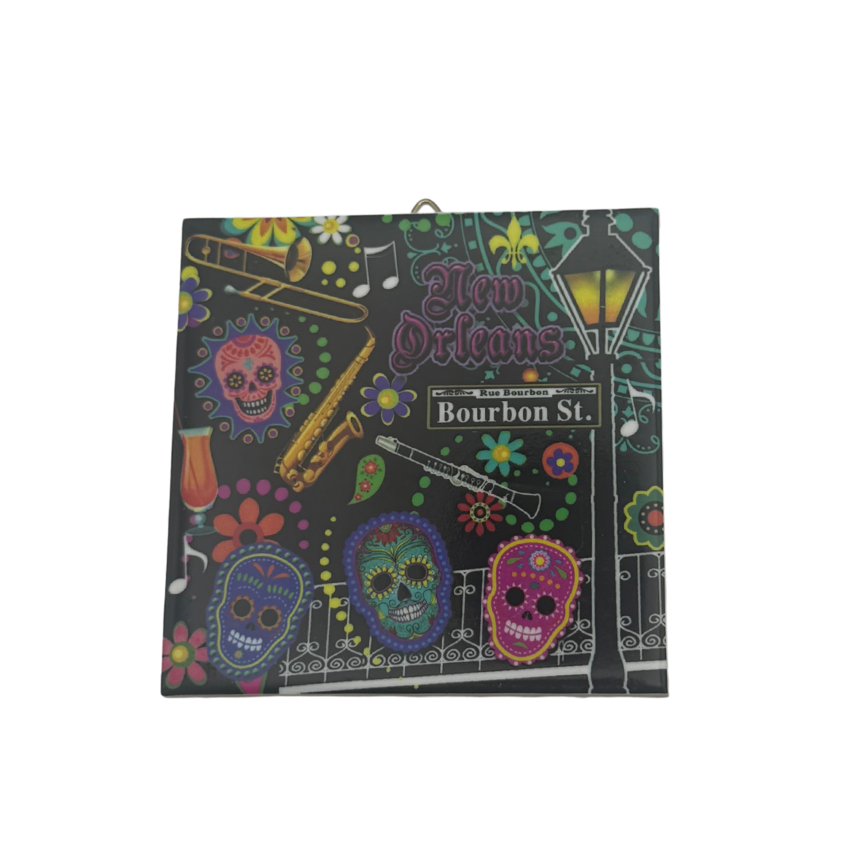 Bourbon St. Sugar Skull Tile/Coaster