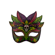 Sugar Skull Mardi Gras Mask Magnet