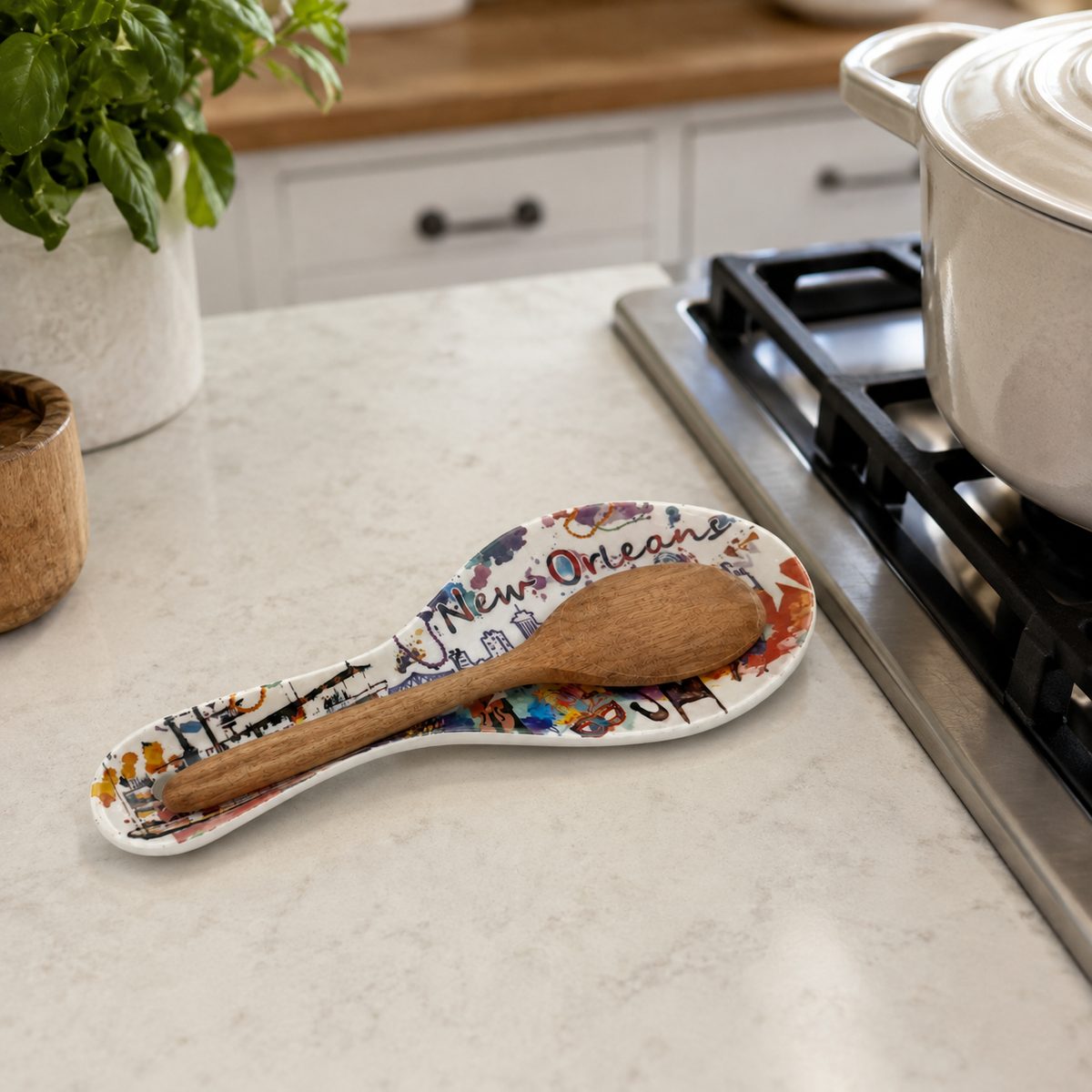 New Orleans Watercolor Spoon Rest