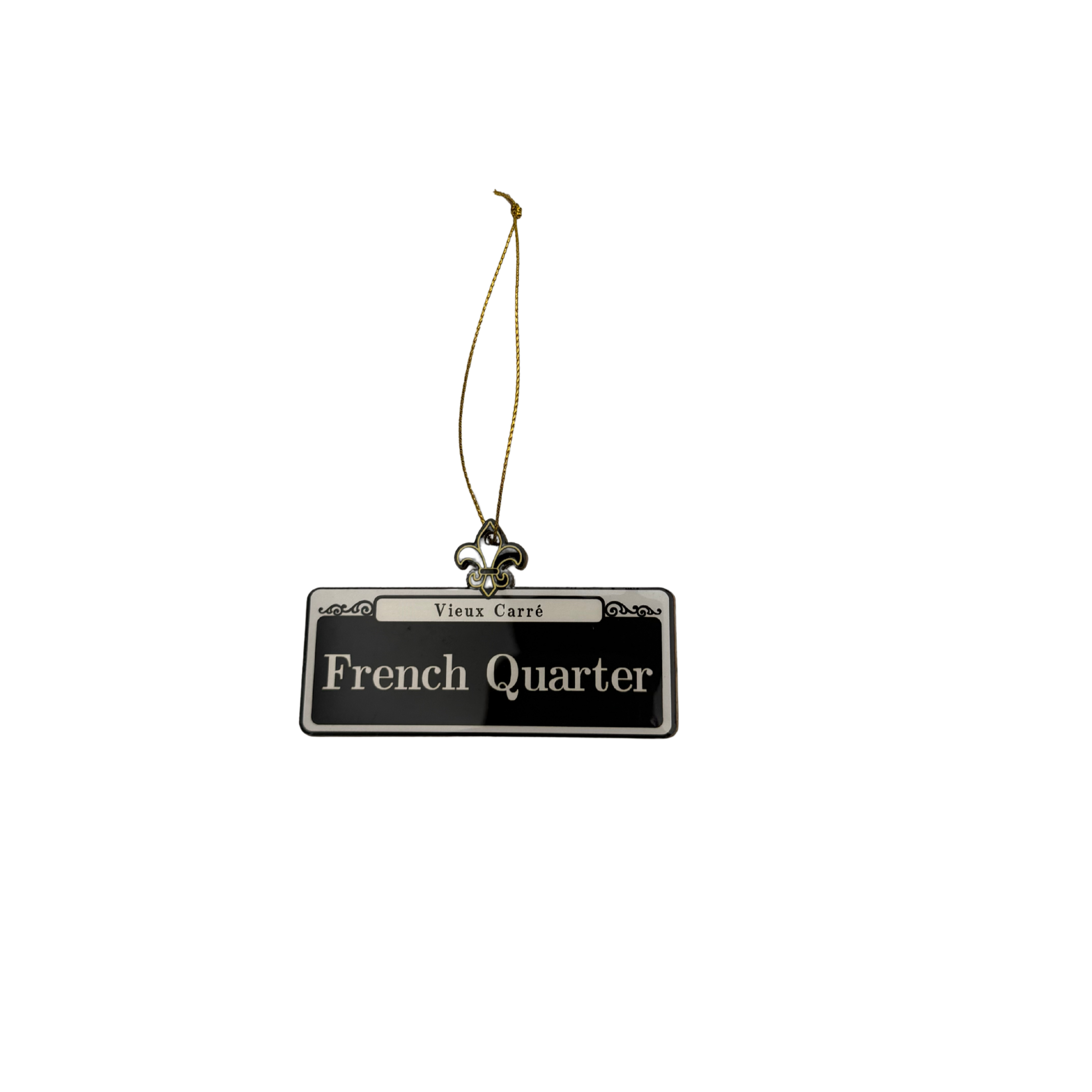 New Orleans French Quarter Fleur-de-Lis Street Sign Ornament