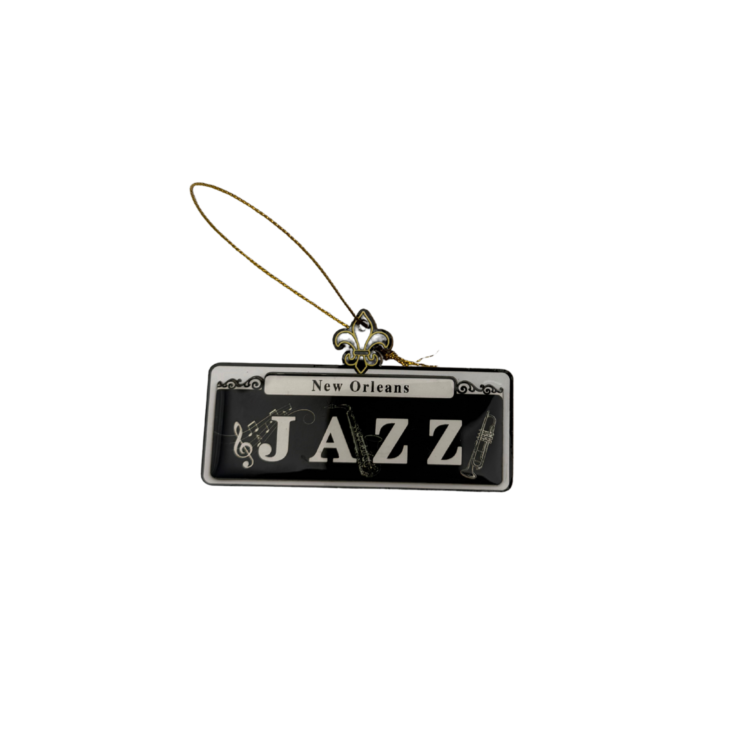 New Orleans Jazz Fleur-de-Lis Street Sign Ornament