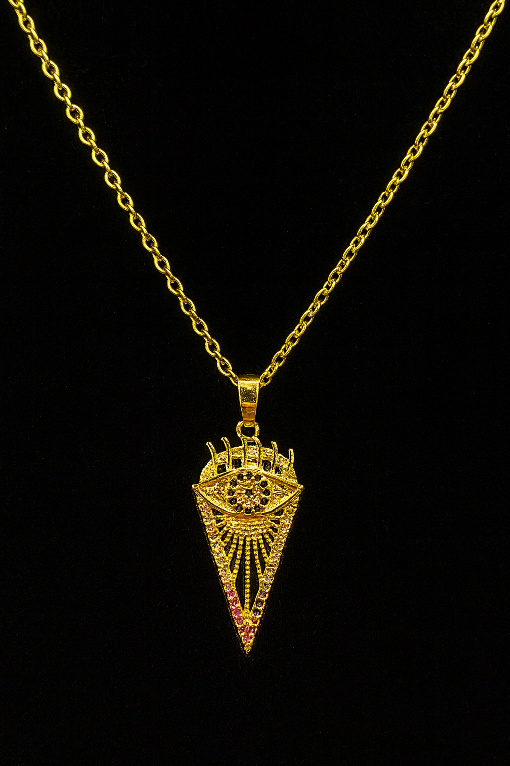 Evil Eye Triangle Necklace