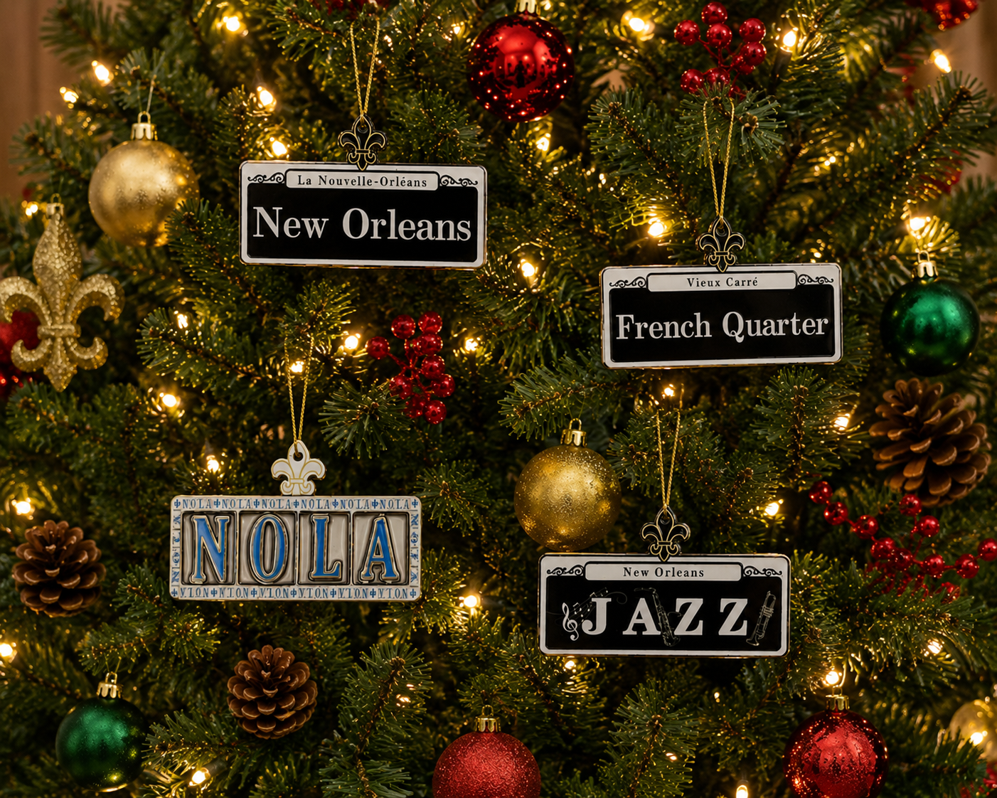 New Orleans Fleur-de-Lis Street Sign Ornament