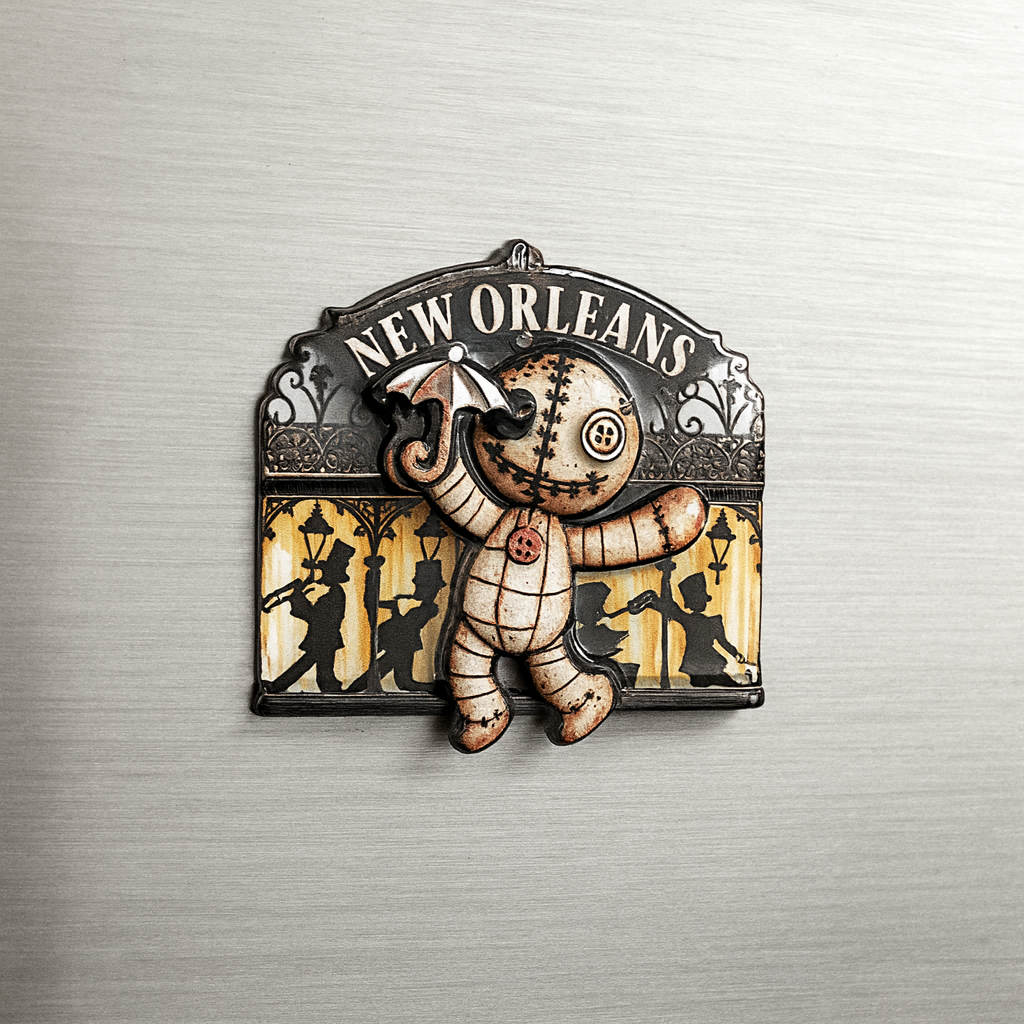 New Orleans Dancing Voodoo Doll 3-D Magnet
