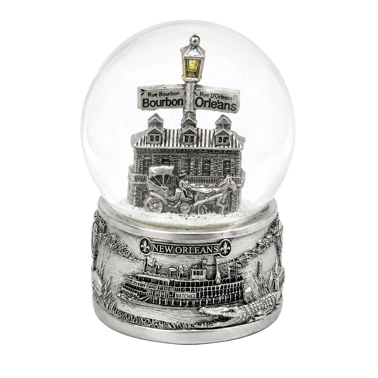 New Orleans Bourbon Street Silver Water Globe