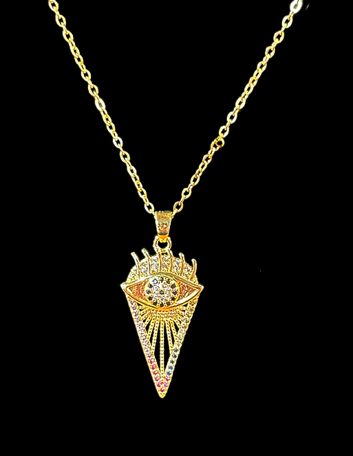 evil eye rainbow necklace