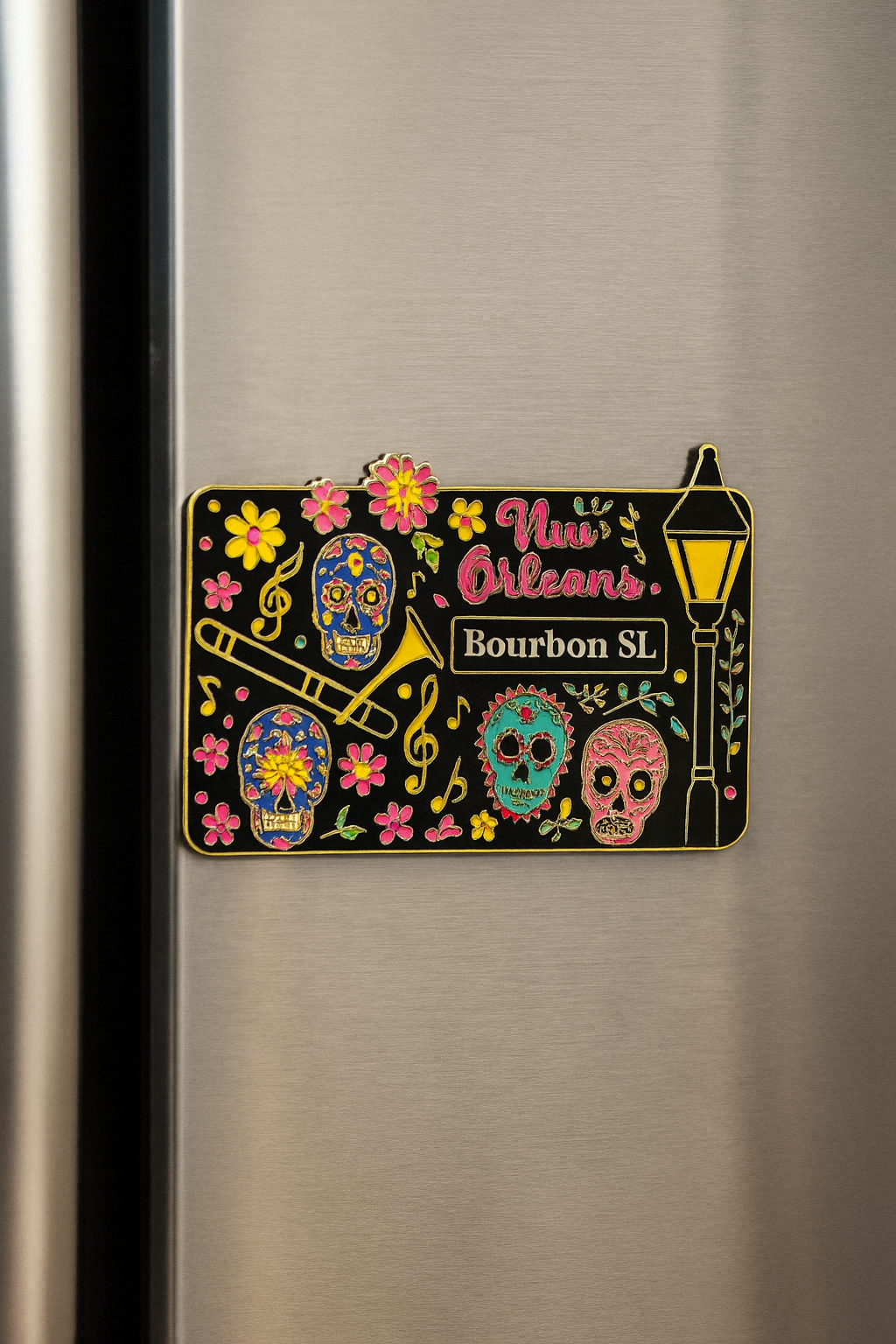 Sugar Skull Bourbon Street Magnet