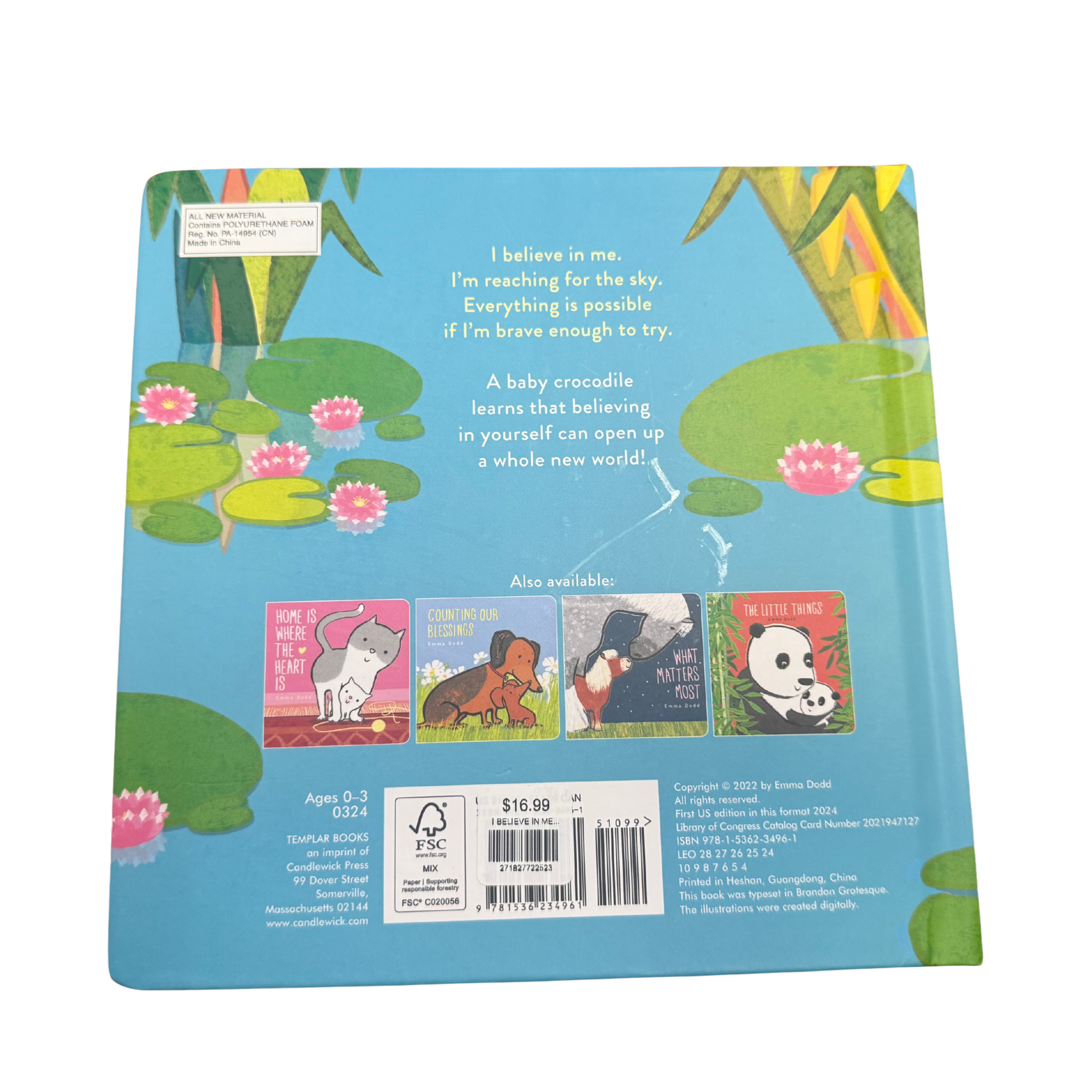 I Believe in Me Children’s Board Book by Emma Dodd