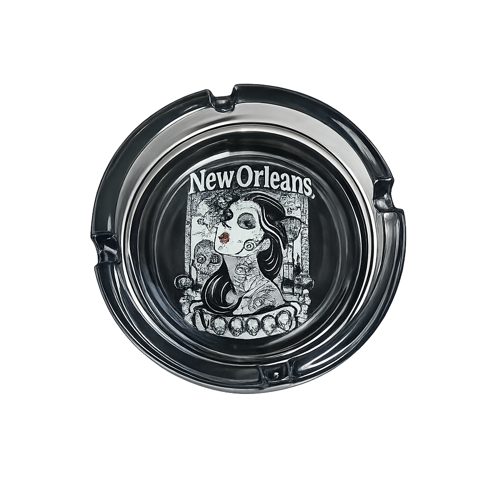 New Orleans Lady Voodoo Glass Ashtray