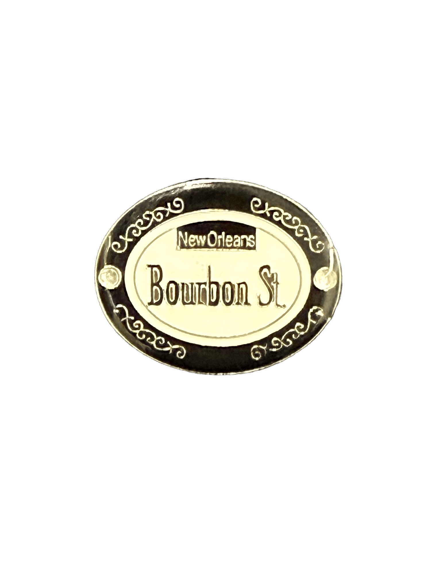 Oval Bourbon Street Enamel Lapel Hat Pin