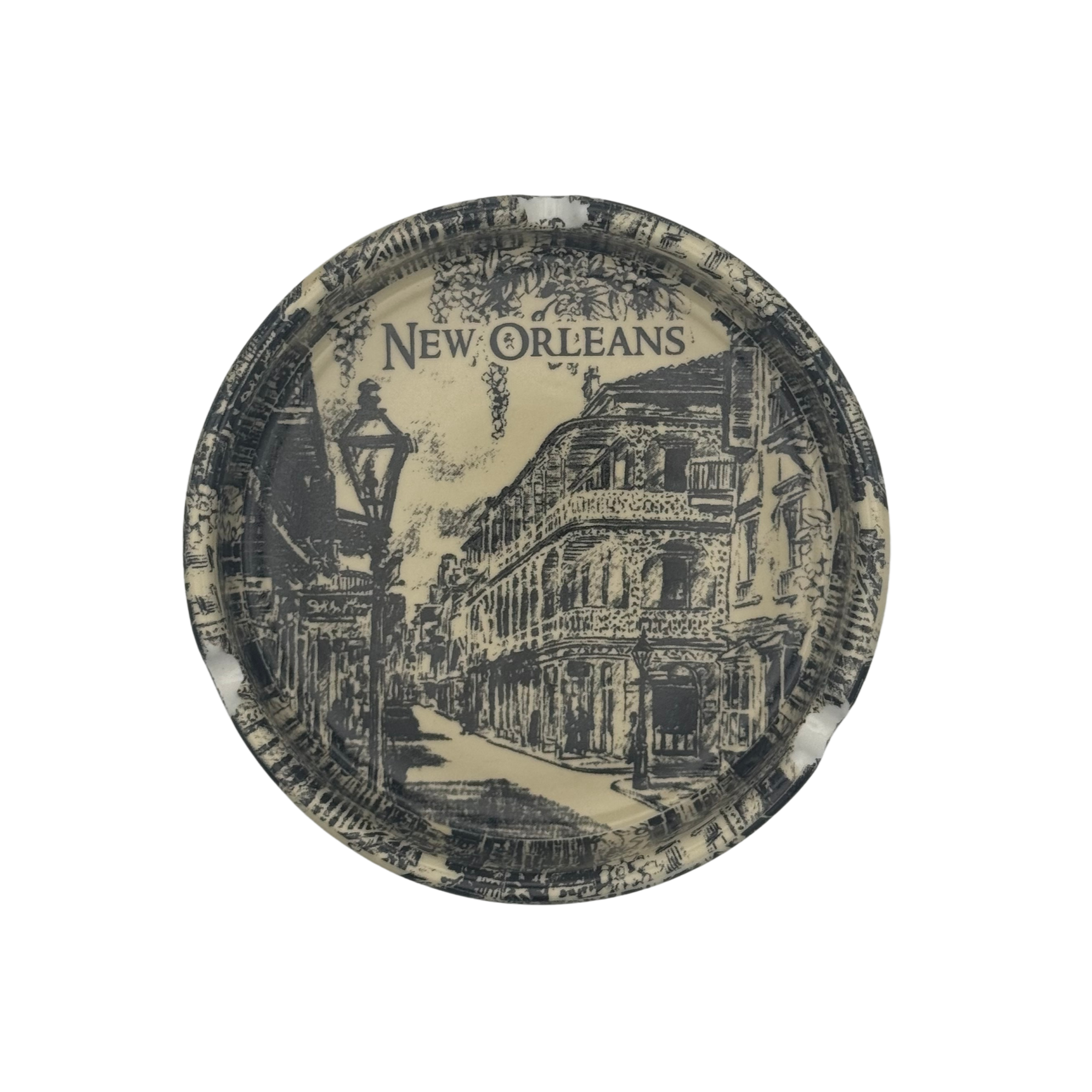 New Orleans French Quarter Street Scene Ceramic Ashtray