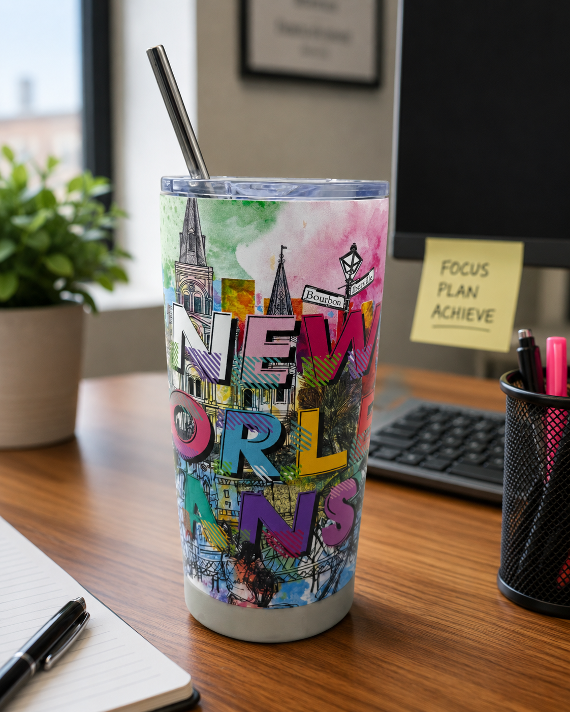 New Orleans Skyline Pastel Tumbler