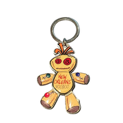 New Orleans Voodoo Doll Enamel Keychain with Dangling Movable Legs